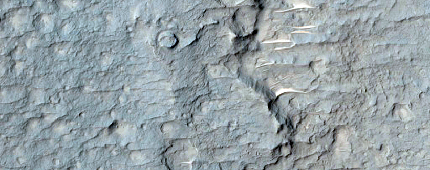 Fans in Crater in CTX Image