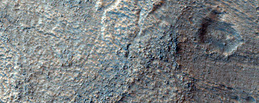 Flow and Banded Terrain on Hellas Planitia Floor