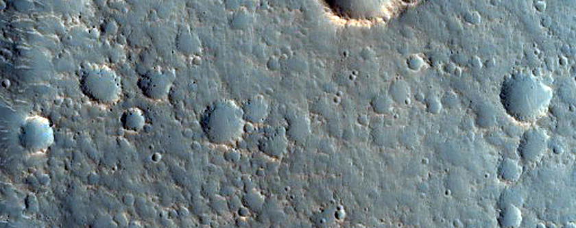 Half-Crater Intersecting Kasei Valles Plateau