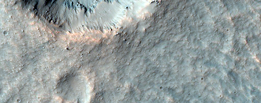 Fresh Impact Crater Smaller than 1-Kilometer Diameter