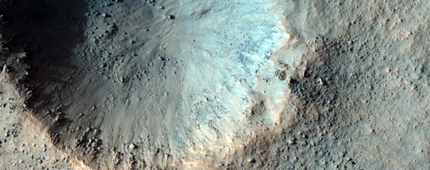 Monitor Slopes of Fresh Crater