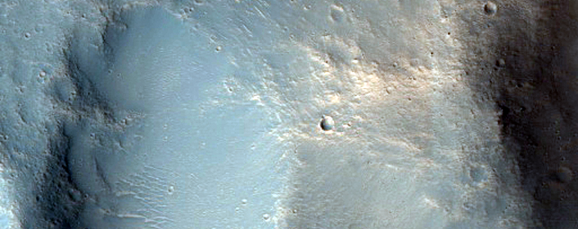 Crater Adjacent to Lunae Mensa Scarp