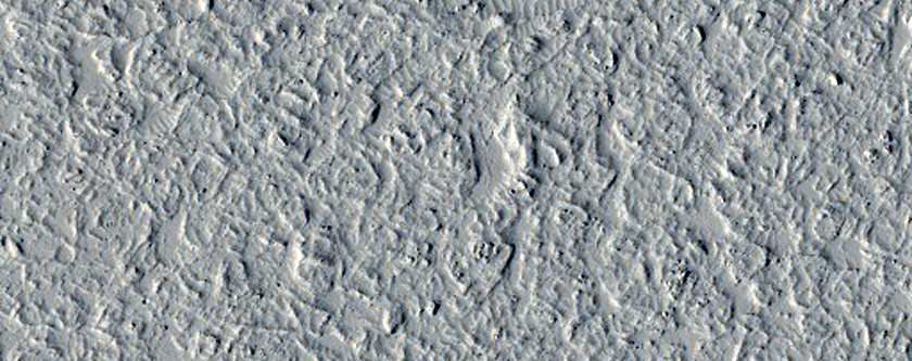 Lava Flows around Crater in Marte Vallis Region