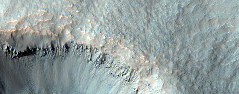 Monitor Slopes of Fresh Crater