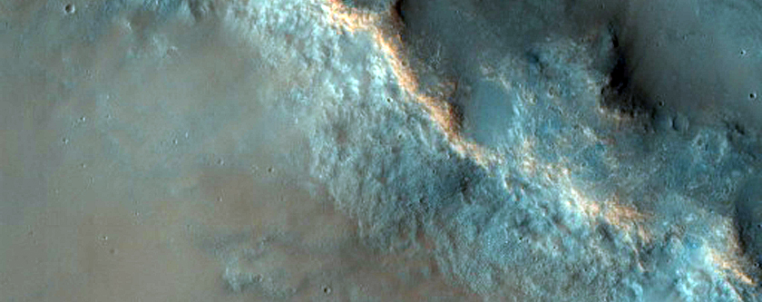 Rim of Crater in Syrtis Major Planum