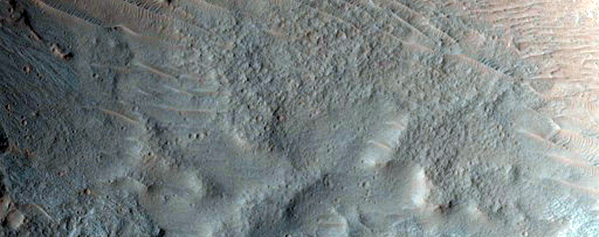 Crater on Floor of Coprates Chasma