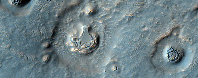 Crater Floor with Depressions Containing Circular Mesas