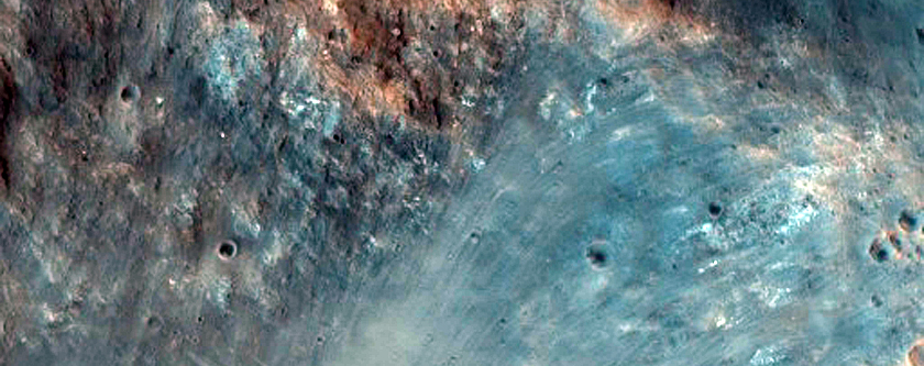 Central Dark Area of Impact Crater