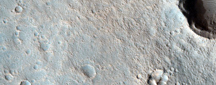 Small Lobe at End of Valley Breaching Crater Rim