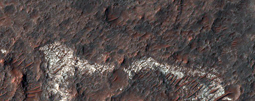 Light-Toned Material in Narrow Band in Valley