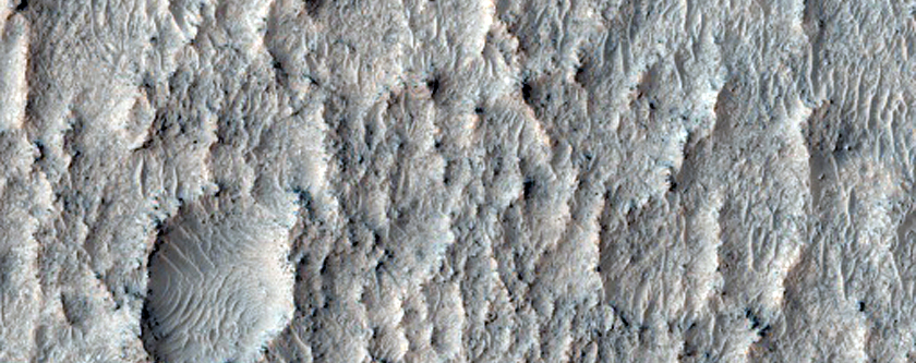 Olivine-Rich Crater Floor East of Charybdis Scopulus