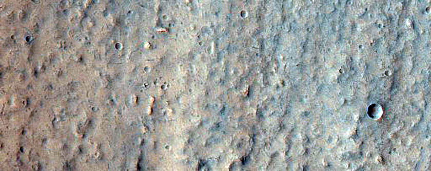 Gullies in South-Facing Wall of Flow-Ejecta Crater.