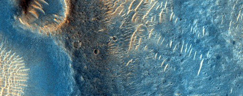 Finely Layered Deposit in Crater