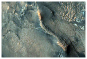 Dunes and Bedrock on Crater Floor
