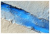Fissure near Cerberus Fossae with Tectonic Morphologies