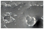 Cratered Cones in Western Elysium Planitia