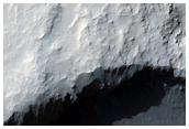 Inverted Channel and Fan Draining into Crater