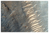 Small Lobe on Crater Floor at Terminus of Valley