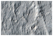 Lava Channel atop Ridge on Southern Flank of Olympus Mons