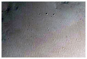 Crater in Apollinaris Mons Fan Deposits