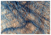 Windstreaks in Crater in Arcadia Planitia