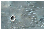 Isolated Ridge Crossing Topography South of Syrtis Major Planum