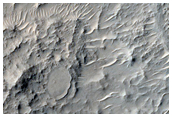 Sinuous Ridges in Crater in Libya Montes