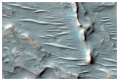 Fan Materials in Crater Southeast of Saheki Crater