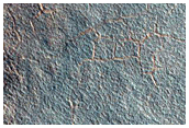 Margin of Pedestal Crater in High Northern Latitudes