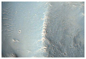 Crater Adjacent to Lunae Mensa Scarp