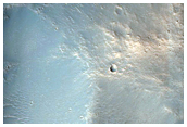 Crater Adjacent to Lunae Mensa Scarp