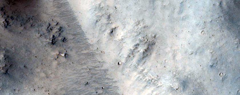 Crater Containing Fan-Shaped Landforms