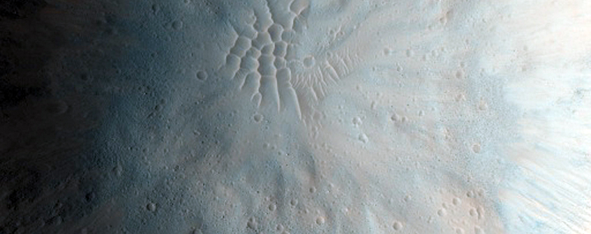 Well-Preserved Crater in Hesperia Planum