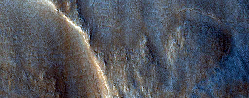 Degraded Crater Rim and Wall