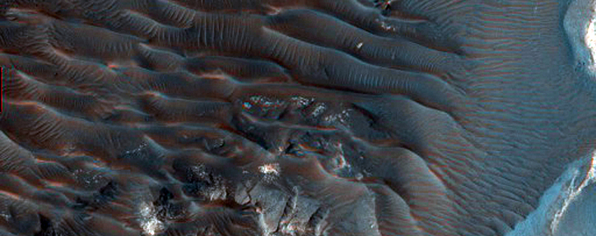Bedrock Layers Exposed on Crater Floor