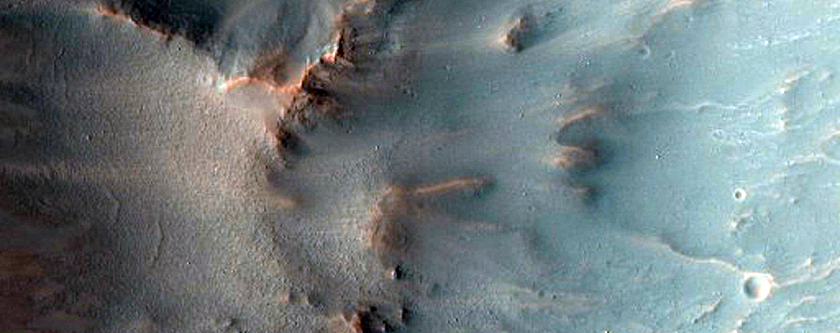 Western Rim of Well-Preserved Impact Crater in Terra Sabaea