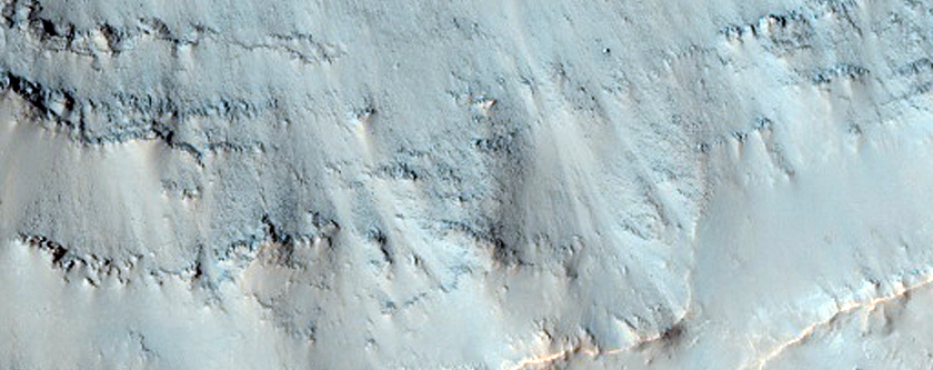Equator-Facing Slope of Impact Crater