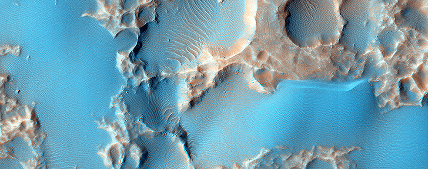 Pits in Hale Crater Ejecta