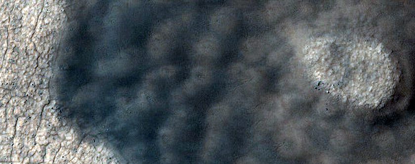 Dunes and Contorted Ridges on Crater Floor