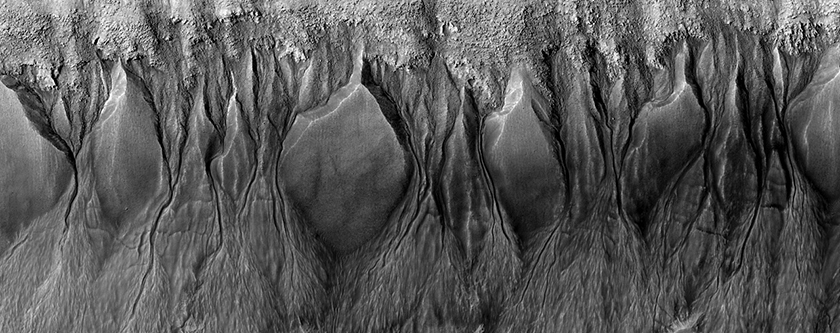 Gullies in Crater in Terra Sirenum