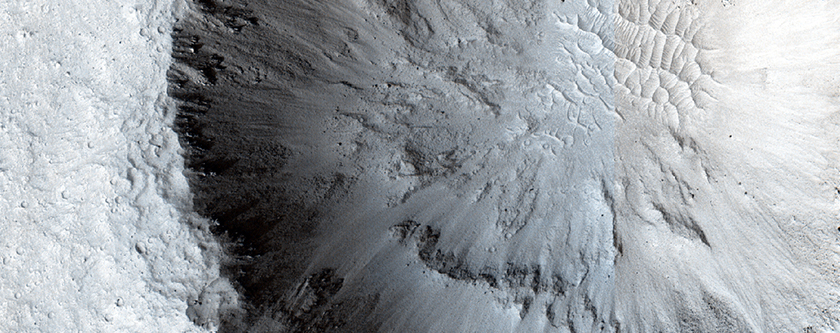 Youthful Crater Superimposed on Volcanic Plain