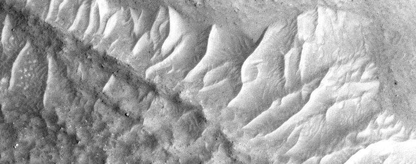 Infrared-Distinct Crater Near Reull Vallis