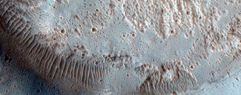 Crater Filling Material in CTX Image