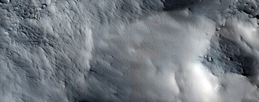 Crater Near Possible Omega Olivine Detection