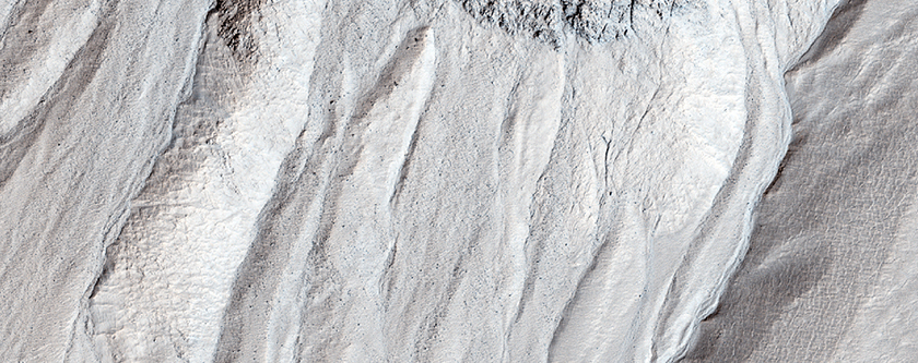 Gullies on Southwestern Wall of Ross Crater