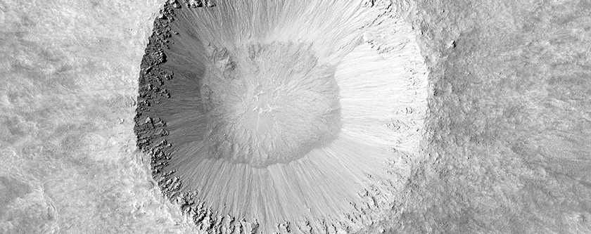 Monitor Slopes of Fresh 2-Kilometer Impact Crater