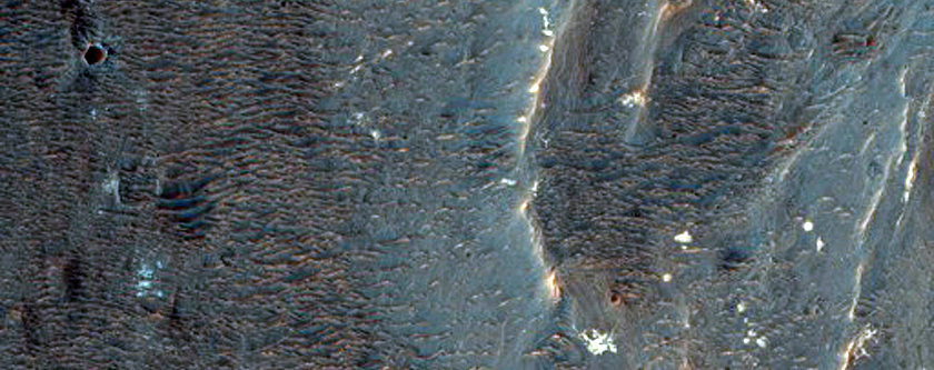 Sdlicher Rand und Boden des Vinogradov-Kraters