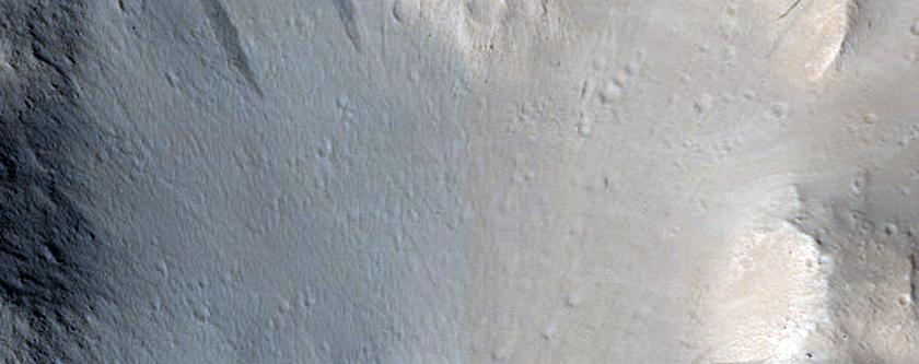 Lavaflden norr om Olympus Mons