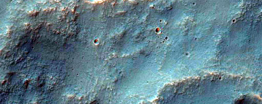 Crater Floor and Channels on Crater Wall in Terra Cimmeria