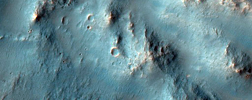 Mass Movement in Crater Northeast of Hellas Planitia